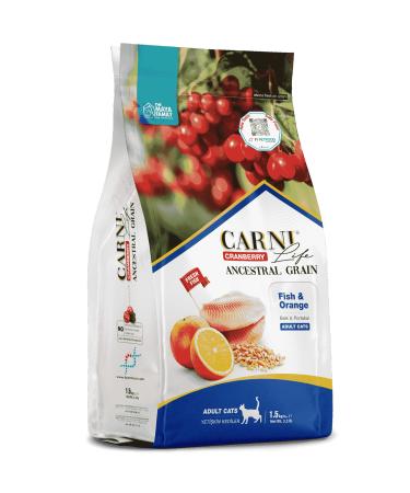 CARNI LIFE PETLOVEBUT K CRANBERRY ANCESTRAL GRAIN 10KG FISH & ORANGE ADULT CAT FOOD