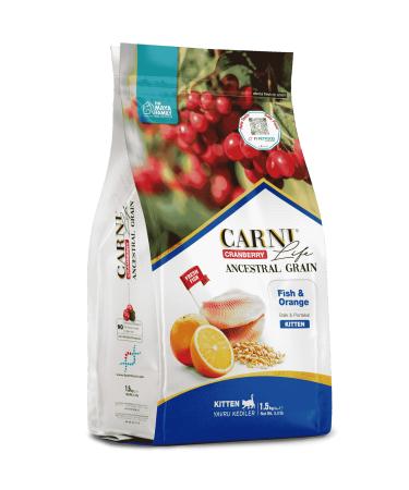 CARNI LIFE PETLOVEBUT K CRANBERRY ANCESTRAL GRAIN FISH & ORANGE 1.5KG KITTEN KITTEN FOOD