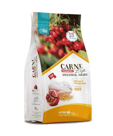 CARNI LIFE PETLOVEBUT K CRANBERRY ANCESTRAL GRAIN CHICKEN & POMEGRANATE 1.5KG KITTEN KITTEN CAT FOOD