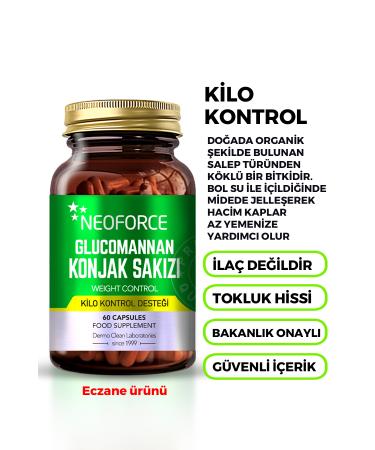 NeoForce Glucomannan Konjac Gum 60 Capsules - Weight Control Support