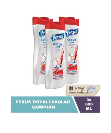 Pexus Shampoo for Dyed Hair 600 ML X3 Pieces + Gift Togin Bag