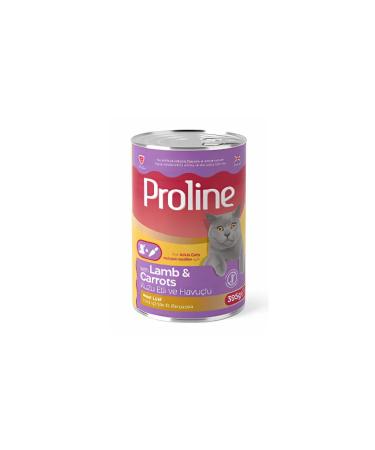 PROLINE Adult Cat Canned Food with Lamb and Carrots in Pate 395 Gr (12 Pieces)