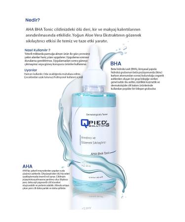 Qpieds Solutions Pore Tightening Purifying and Revitalizing Facial Care Tonic (GLYCOLIC ACID AHA-BHA) - Buy Online on GoSupps.com