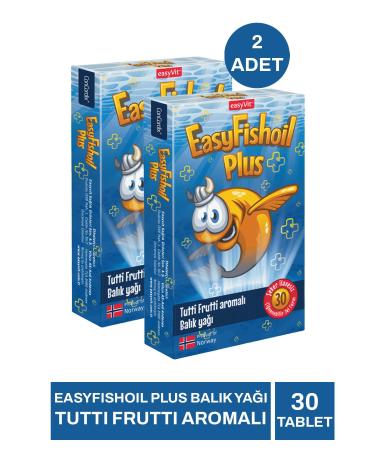 EASYVIT EasyFishoil Plus Fish Oil Tutti Frutti Flavored 30 Chewable Gel 2 Pieces