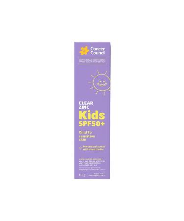 Cancer Council SPF50+ Clear Zinc Kids Sunscreen Sun Cream for Children 110Gr