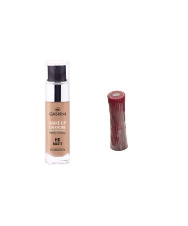 Gabrini Matte Foundation Proffesional Hd Matte Foundation 02 + lipstick gift