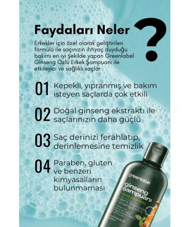 Green Label Greenlabel Ginseng and Mint Extract Paraben-Free Salt-Free Anti-Dandruff Care and Repair Shampoo 400ml - Buy Online on GoSupps.com