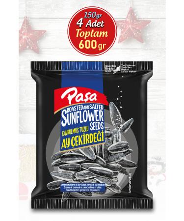 Pasha Nuts Black Salted Sunflower Seeds 150 gr X 4 Pieces (TOTAL 600 GR)