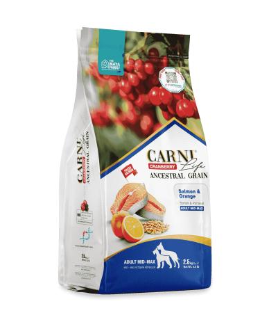 CARNI LIFE PETLOVEBOUTIQUE CRANBERRY ANCESTRAL GRAIN DOG SALMON & ORANGE 2.5KG ADULT MEDIUM & MAXI