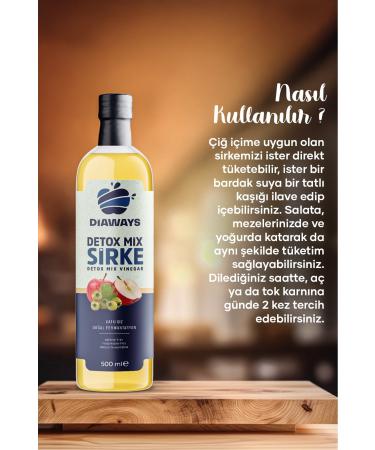 DIAWAYS Natural Apple & An Flavored 500ml Detox Vinegar Helps to Eliminate Edema Lose Weight and Slimming Vinegar - Buy Online on GoSupps.com