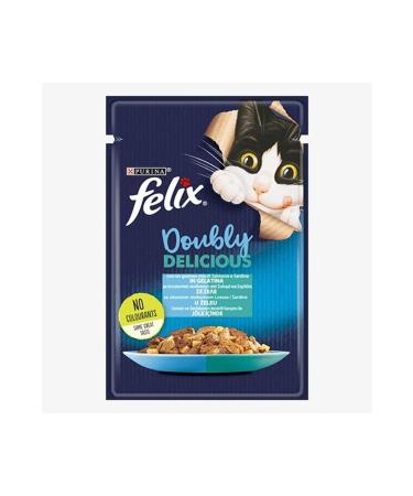 FELIX Felix Pouch Double Flavor Salmon and Sardine Adult Cat Canned Food 12 Pieces 85 gr