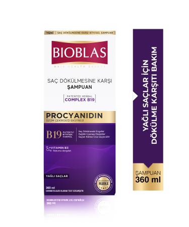 Bioblas Procyanidin Purifying Shampoo for Oily Hair 360 Ml - Against Hair Loss & Oiliness