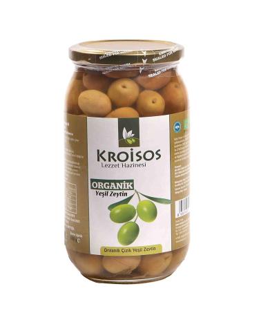 Kroisos Organic Green Scratched Olives 600 Gr