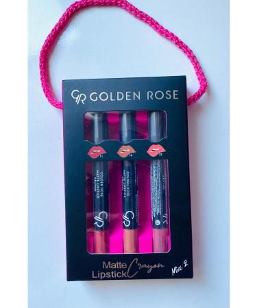 Golden Rose Matte Lipstick Crayon Mix 2 No:11-14-22 3 in 1