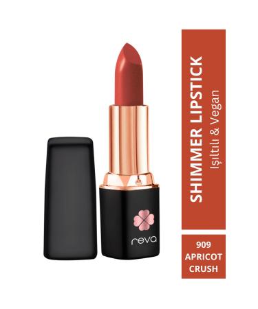 REVA Shimmer Lipstick Apricot Crush - Shimmer Lipstick - No: 909 Vegan & Clean Content