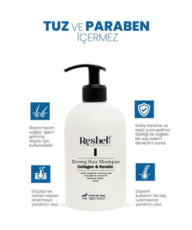 Reshell Hair Loss Care Shampoo Horsetail Extract Salt-Free Collagen and Keratin Additive 500 ml - Buy Online on GoSupps.com