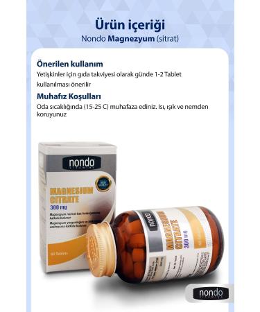 Nondo Magnesium Citrate 60 Tablets (Mangesium Citrate Polyvinylpyrrolidone) - Buy Online on GoSupps.com
