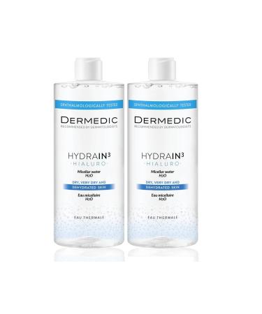 DERMEDIC HYDRAIN3 HIALURO Micellar Water H2O 2x500ML - Buy Online on GoSupps.com