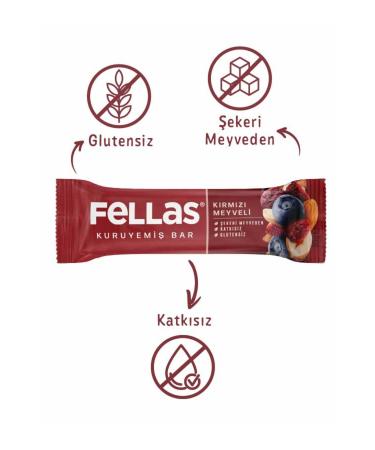 Fellas Red Fruit Nut Bar 30g x12 Pieces - Buy Online on GoSupps.com