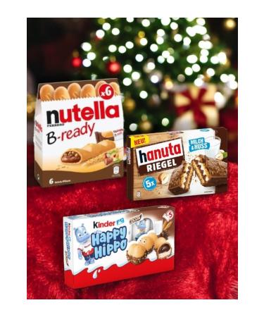 Nutella B-Ready Ferrero Hanuta Riegel & Kinder Happy Hippo 3-Piece Imported New Year Special Package