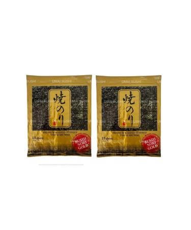SEA FOOD Seafood Sushi Seaweed Yaki Sushi Nori Gold Premium 10 Sheets X 2 Pack
