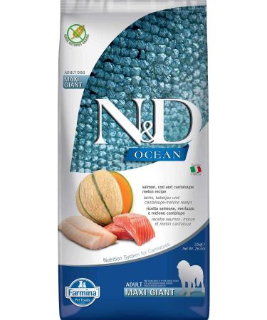 N & D ND Ocean Grain-Free Salmon Cod and Melon Large and Large Breed Adult Dog Food 12kg