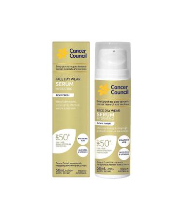 Cancer Council SPF50+ Face Day Wear Serum Hydrating Dewy Finish Face Sunscreen 50ML