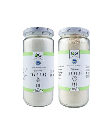 OG natural Organic Whole Rice Flour and Organic Whole Oat Flour Set