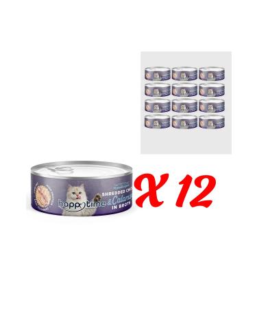 HAPPY TIME Canned Chicken & Squid for Adult Cats 12x70 Gr
