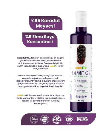 zadelife Natural Black Mulberry Extract 700 gr Analyzed (PESTICIDE & HEAVY METAL) - Buy Online on GoSupps.com