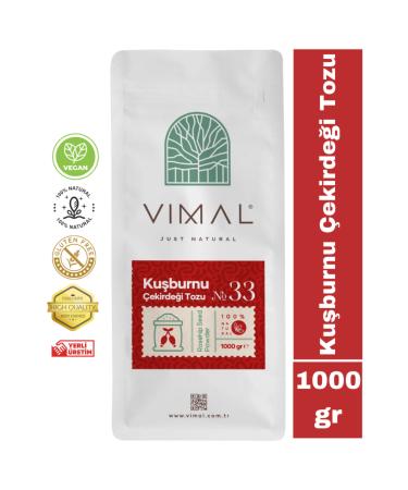 VIMAL Rosehip Seed Powder Pure Natural and Additive-Free 1000 gr zip-lock packaging