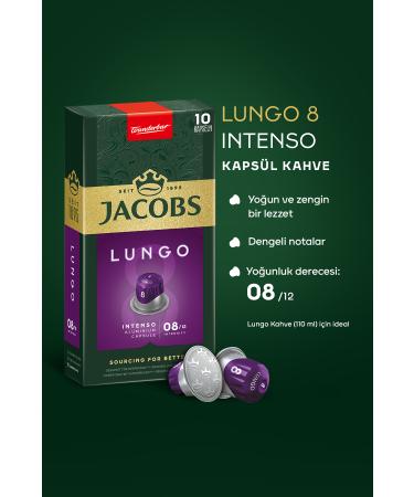 Jacobs Lungo 8 Intenso Nespresso Compatible Aluminum Coffee Capsules 10 Pieces X 3 Packs - Buy Online on GoSupps.com