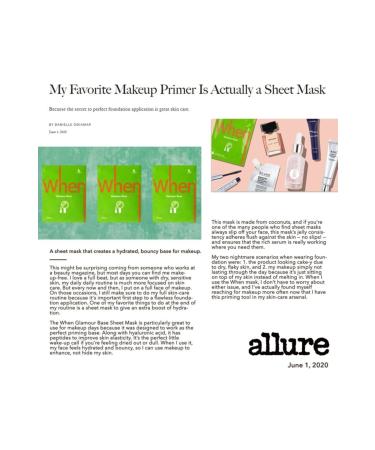 When Beauty Glamour Base Firming Premium Bio Cellulose Face Mask - Buy Online on GoSupps.com