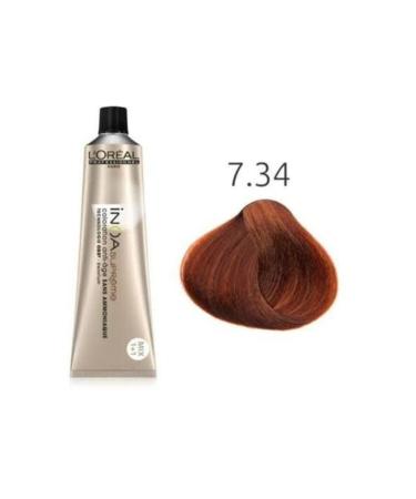 L'oreal Professionnel Auburn Dore 7.34 Copper Ammonia Free Hair Dye 60 ml