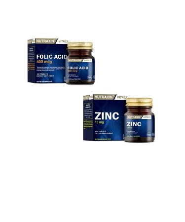 Nutraxin Folic Acid 400 Mcg 100 Tablets + Zinc (sulfate)15 Mg 100 Tablets