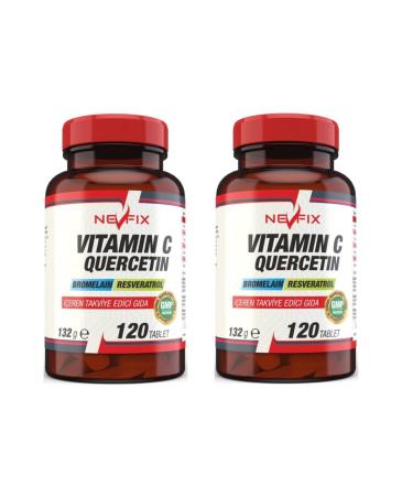 Nevfix Vitamin C Quercetin Bromelian 120 Tablets x 2 Boxes