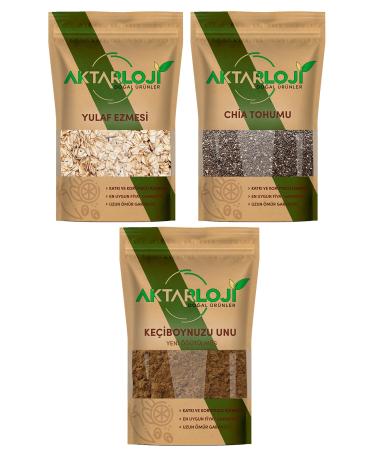 Aktarloji Advantageous Athlete Package 1 Oatmeal 1 Kg + Chia Seeds 250 Gr + 250 Gr Carob Flour