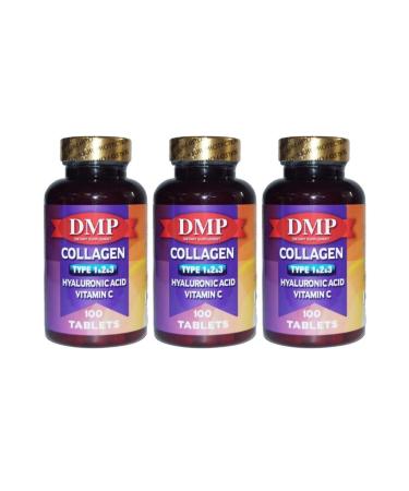 DMP Collagen (COLLAGEN) Type 1-2-3 Hyaluronic Acid Vitamin C 3 Box 300 Tablets