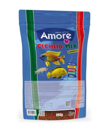 AMORE Cichlid Mix Granules Malawi American Tanganyika Cichlid 860 gr Protein Algae Fish Food