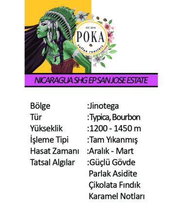 POKA COFFEE Nicaragua Shg Ep San Jose Estate 1000 Gr Ground Filter Coffee