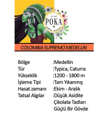 POKA COFFEE Colombia Supremo Medellin 250 gr Ground Filter Coffee