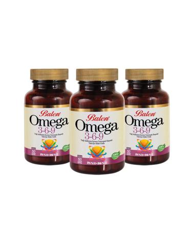Balen Omega 3 6 9 Softgels - 60 Capsules - 3 Capsules