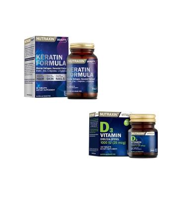 Nutraxin Keratin Formula Hair Care Tablet + D3 120 Tablets 1000 pcs