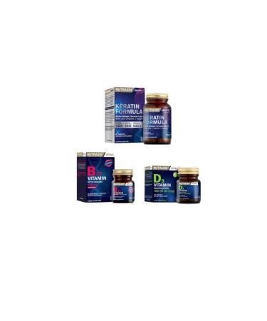 Nutraxin Sulfur Containing Keratin Formula 60 T. + D3 Vitamin 120 T. + B12 Sublingual T.