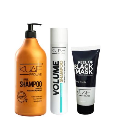 Kuaf Salt-Free Shampoo 1000 ml Volume Shampoo 300 ml Anti-Blackhead Mask 200 ml