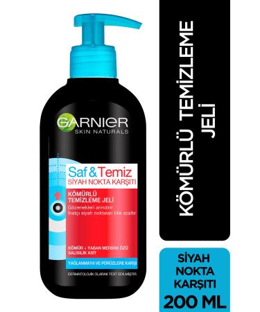 Garnier Pure & Clean Anti-Blackhead Charcoal Cleansing Gel 200 ml 3600542082228