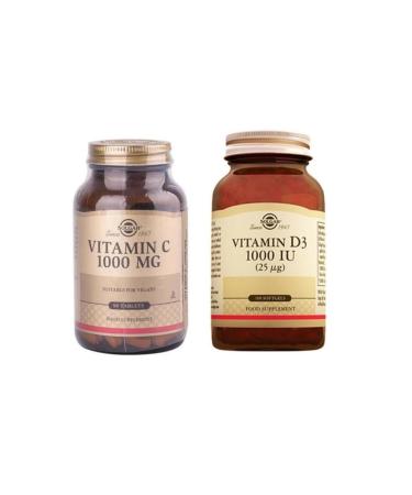 Solgar Vitamin C 1000 Mg 90 Tablets + Vitamin D3 1000 Iu 100 Tablets