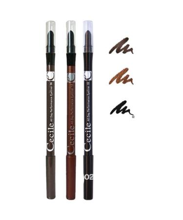 Cecile All Day Brown Copper Black Eyeliner Set