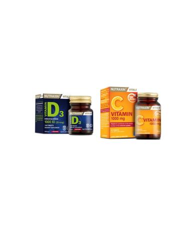Nutraxin Vitamin D3 1000 120 Tablets & Vitamin C 1000 Mg 30tablets