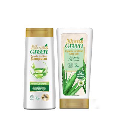 Mom's Green 2-Piece Set Organic Aloe Vera Shampoo + Aloe Vera Shower Gel 400 Mlx2